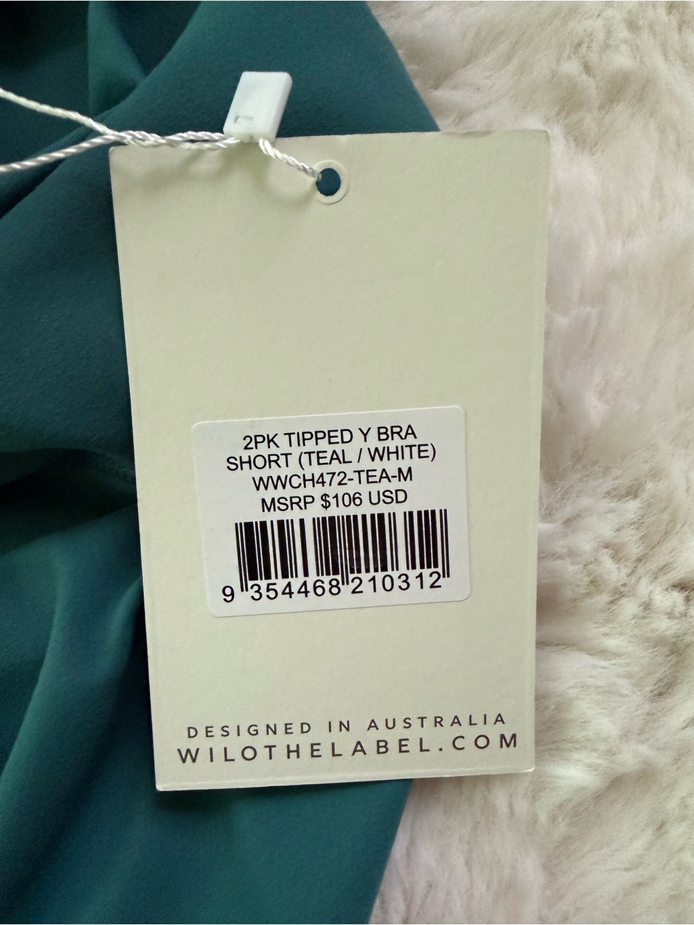 Wilo Teal Two-Piece Workout Set - Sports Bra & High-Waist Shorts - Picture 4 of 4
